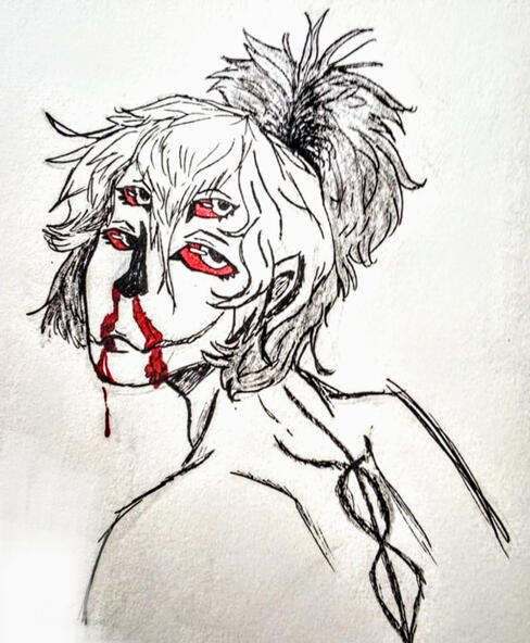 Traditional Halfbody (ignore the red i wont do partial color)